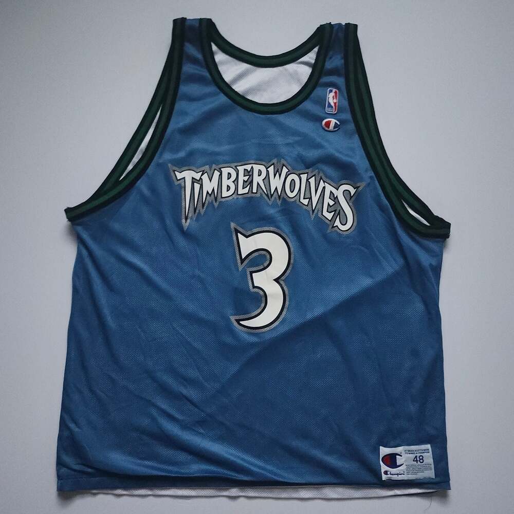 Vintage 1990s Champion Stephon Marbury Minnesota Timberwolves #3 Reversible NBA